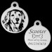 Golden Retriever Engraved 31mm Large Round Pet Dog ID Tag